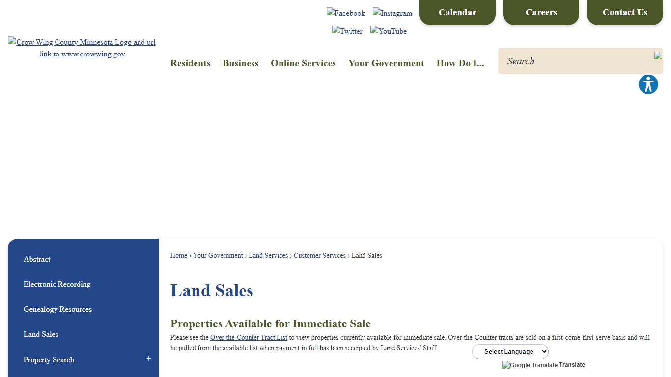 Land Sales Crow Wing County, MN - Official Website
